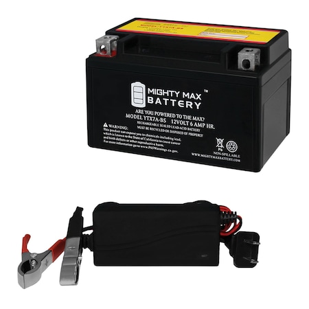 YTX7A-BS Replacement Battery For Schwinn 50CC Newport, Campus With 12V 1Amp Charger